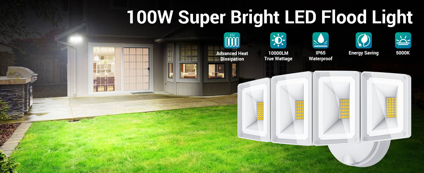 USTELLAR 100W Switch Controlled Security Light 2 Pack Ustellar